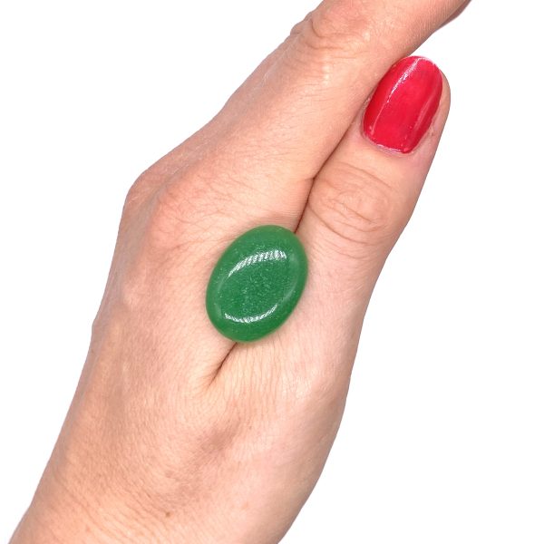 jade verde oval cabujón