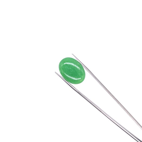 jade verde oval cabujón