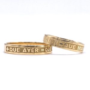 alianzas de boda bajorrelieve personalizada