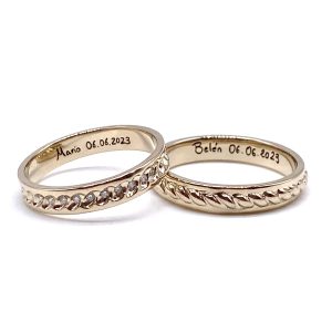 alianzas de boda oro champán
